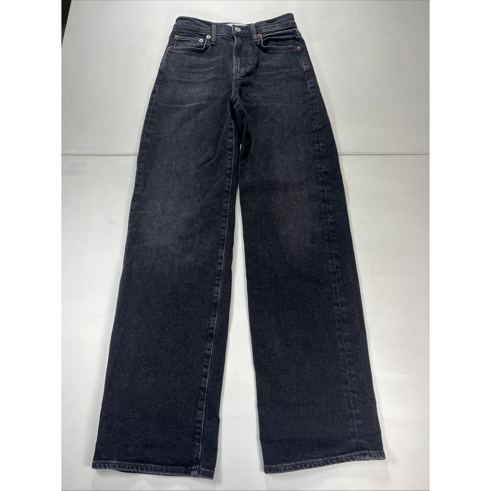 Agolde Harper High Rise Wide Leg Jeans Black Denim Regenerative Womens 23